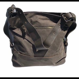 Forever 21 shoulder bag, Olive drab faux suede